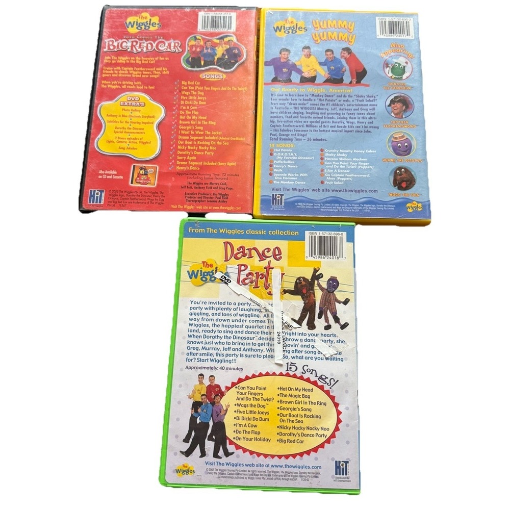 The Wiggles Movie Lot (3 DVDs) Big Red Car, Dance Party, Yummy Yummy 2005 Kids - Picture 3 of 6